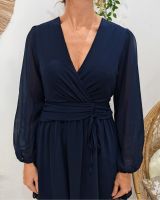  Robe courte femme unie bleu marine Gabrielle
