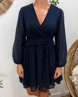  Robe courte femme unie bleu marine Gabrielle