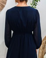  Robe courte femme unie bleu marine Gabrielle
