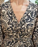  Robe femme à motifs marron et beige Alva