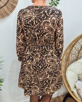  Robe femme à motifs marron et beige Alva