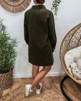  Robe droite femme unie kaki boutonnée Maresia
