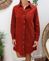  Robe droite femme unie terracotta boutonnée Maresia