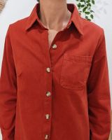  Robe droite femme unie terracotta boutonnée Maresia