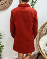  Robe droite femme unie terracotta boutonnée Maresia