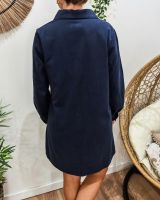  Robe droite femme unie bleu marine boutonnée Maresia