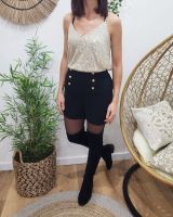 Short femme noir taille haute