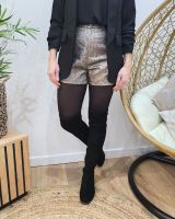 Short femme lurex argent