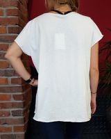 T-Shirt oversize blanc Mickey léopard Be Happy
