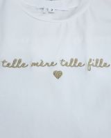 T-Shirt enfant blanc Telle mère telle fille doré