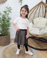 T-Shirt enfant blanc Telle mère telle fille doré