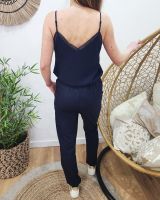 Top femme à bretelles bleu marine Elisa