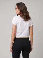 T-Shirt broderie coeur dégradé doré