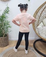T-Shirt enfant rose poudré Telle mère telle fille blanc