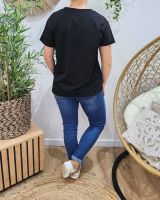 T-shirt noir femme broderie Chance léopard