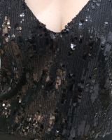 Top femme noir à sequins Cassiane