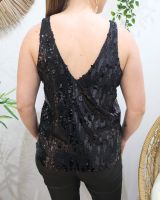 Top femme noir à sequins Cassiane