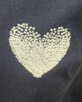 T-Shirt noir broderie coeur dégradé doré
