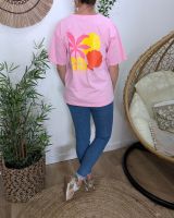 T-Shirt femme Shell beach-Rose baby