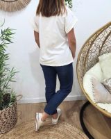 T-Shirt femme blanc éclair python léopard doré