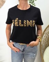 T-Shirt femme noir Féline