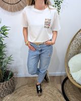 T-shirt femme écru more amor por favor léopard 
