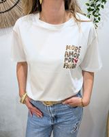 T-shirt femme écru more amor por favor léopard 