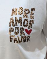 T-shirt femme écru more amor por favor léopard 