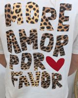 T-shirt femme écru more amor por favor léopard 