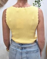 Top femme côtelé jaune Lucilla