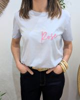 T-Shirt femme bleu ciel La vie en rose