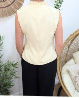 Top effet cache-coeur femme jaune