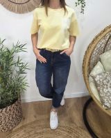 T-shirt femme jaune more amor por favor