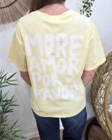 T-shirt femme jaune more amor por favor