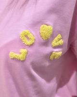 T-shirt femme rose love teddy jaune