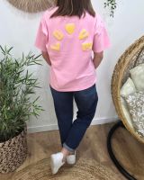 T-shirt femme rose love teddy jaune