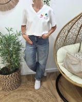 T-shirt femme blanc ICONIC moumoute multicolore