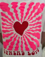 T-Shirt femme blanc Spread love rose et rouge
