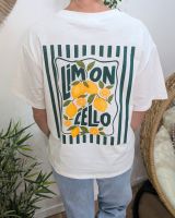 T-shirt femme blanc et vert limoncello