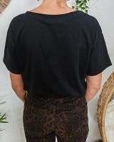 T-Shirt femme Iconic rock léopard paillettes dorées