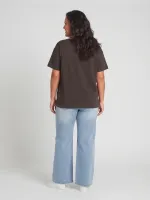 T-Shirt grande taille femme Love léopard et paillettes dorées