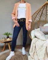 Veste blazer unie pêche