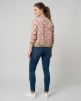 Bombers femme blanc petites fleurs rouges cerises et vertes mi-saison léger