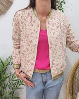 Bombers femme grande taille écru et rose Marthe