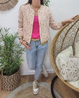 Bombers femme grande taille écru et rose Marthe