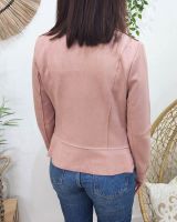 Perfecto femme fin suédine vieux rose foncé