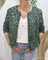 Bombers femme léopard vert et noir