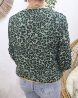 Bombers femme léopard vert et noir