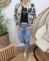 Bombers femme noir et écru Fabiola
