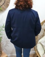 Blazer femme uni bleu marine grande taille 